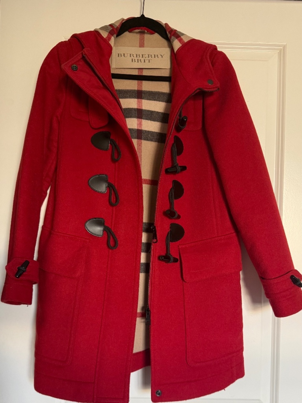 Burberry Brit wool pea coat with black toggle buttons